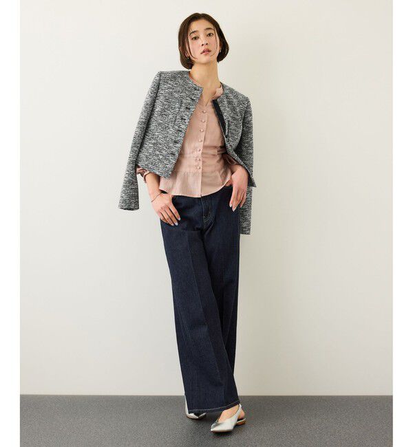 ROPE「ツイードノーカラージャケット」|ノーカラージャケット|