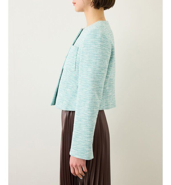 ROPE「ツイードノーカラージャケット」|ノーカラージャケット|