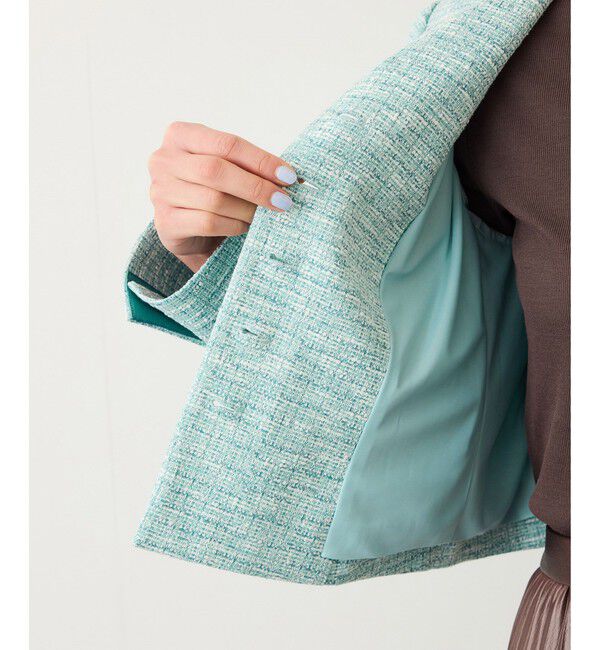 ROPE「ツイードノーカラージャケット」|ノーカラージャケット|