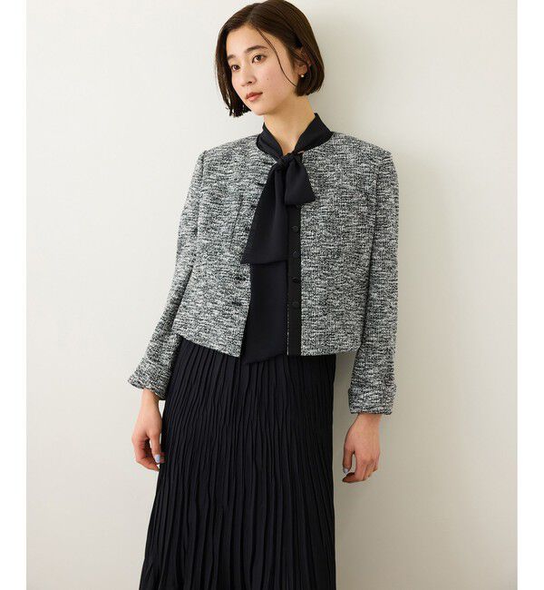 ROPE「ツイードノーカラージャケット」|ノーカラージャケット|