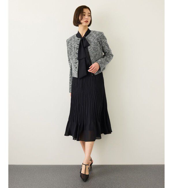 ROPE「ツイードノーカラージャケット」|ノーカラージャケット|