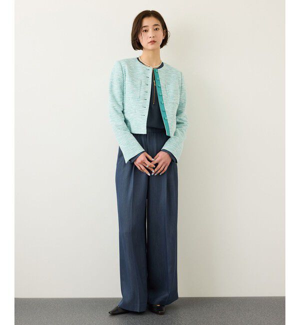 ROPE「ツイードノーカラージャケット」|ノーカラージャケット|