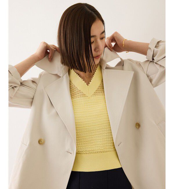 ROPE「【撥水】ライトハーフトレンチコート」|トレンチコート|オフホワイト(15)