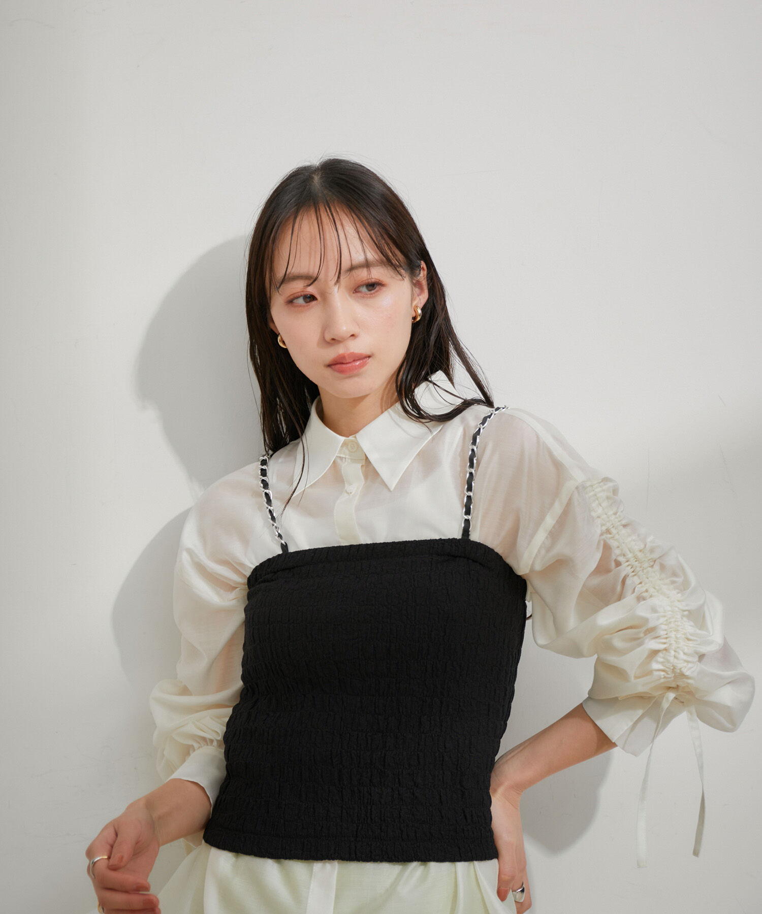 VIS「シャーリングキャミビスチェ」|キャミソール|