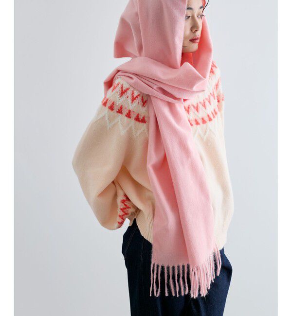 VIS「【リサイクルポリ】なめらかタッチ無地マフラー」|マフラー|ピンク系サブ