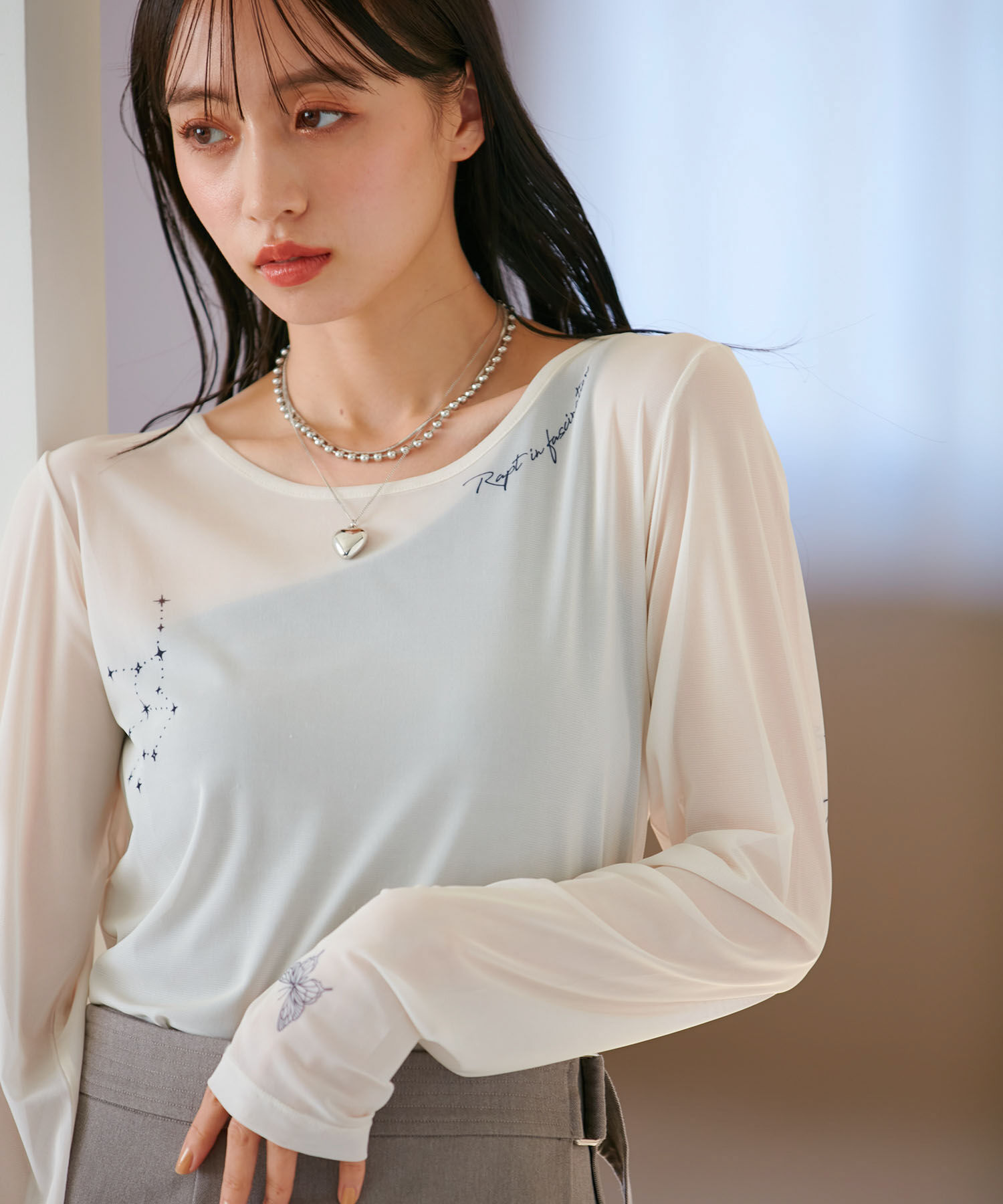 VIS「【洗える】シアータトゥートップス」|Tシャツ・カットソー|