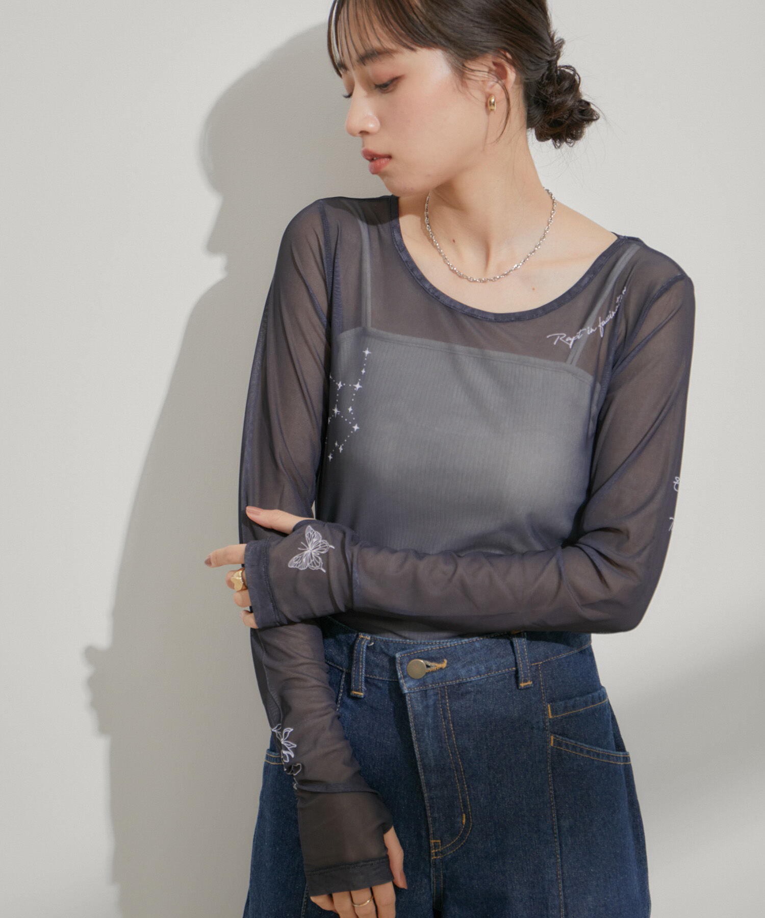 VIS「【洗える】シアータトゥートップス」|Tシャツ・カットソー|