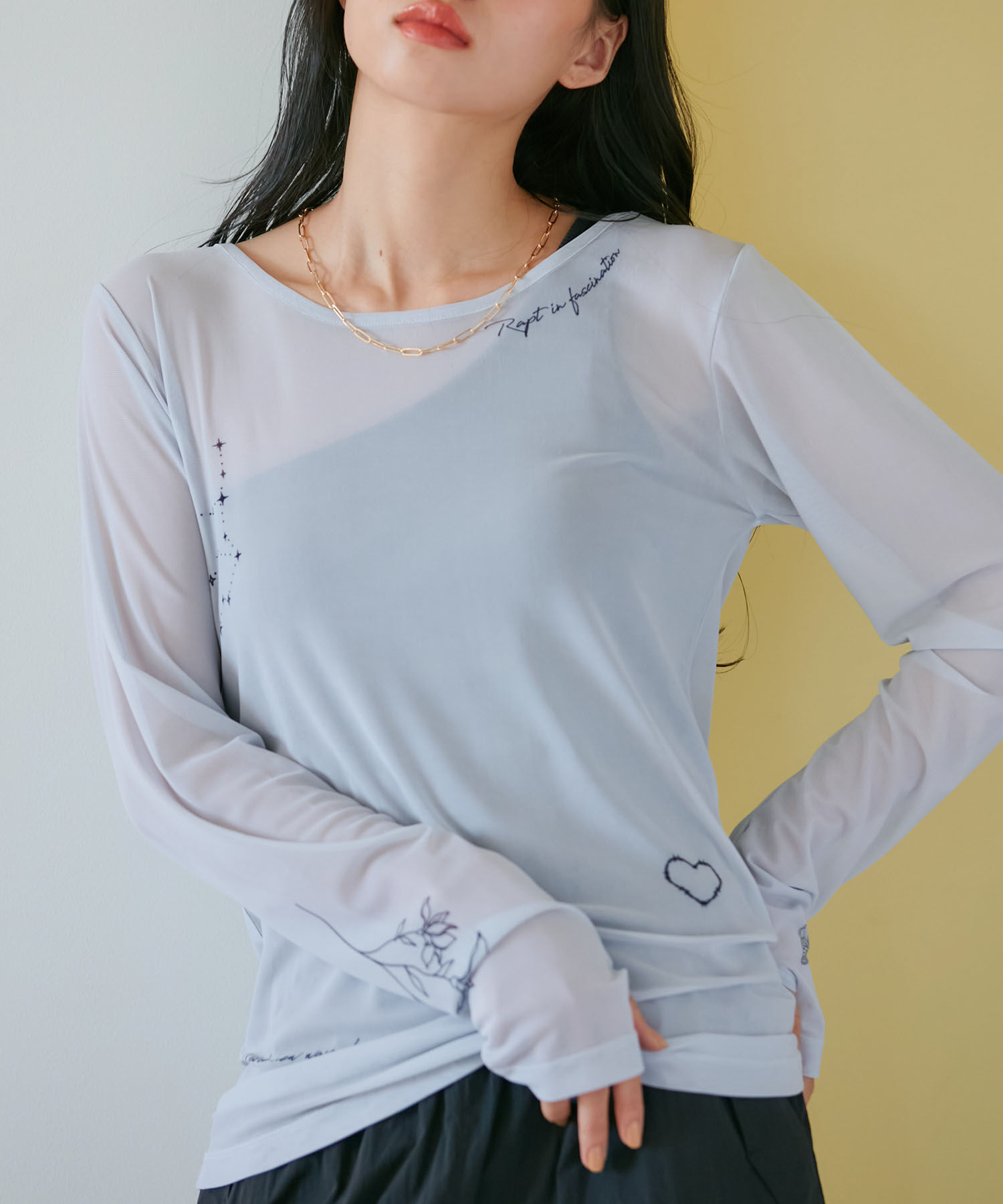 VIS「【洗える】シアータトゥートップス」|Tシャツ・カットソー|グレー(07)