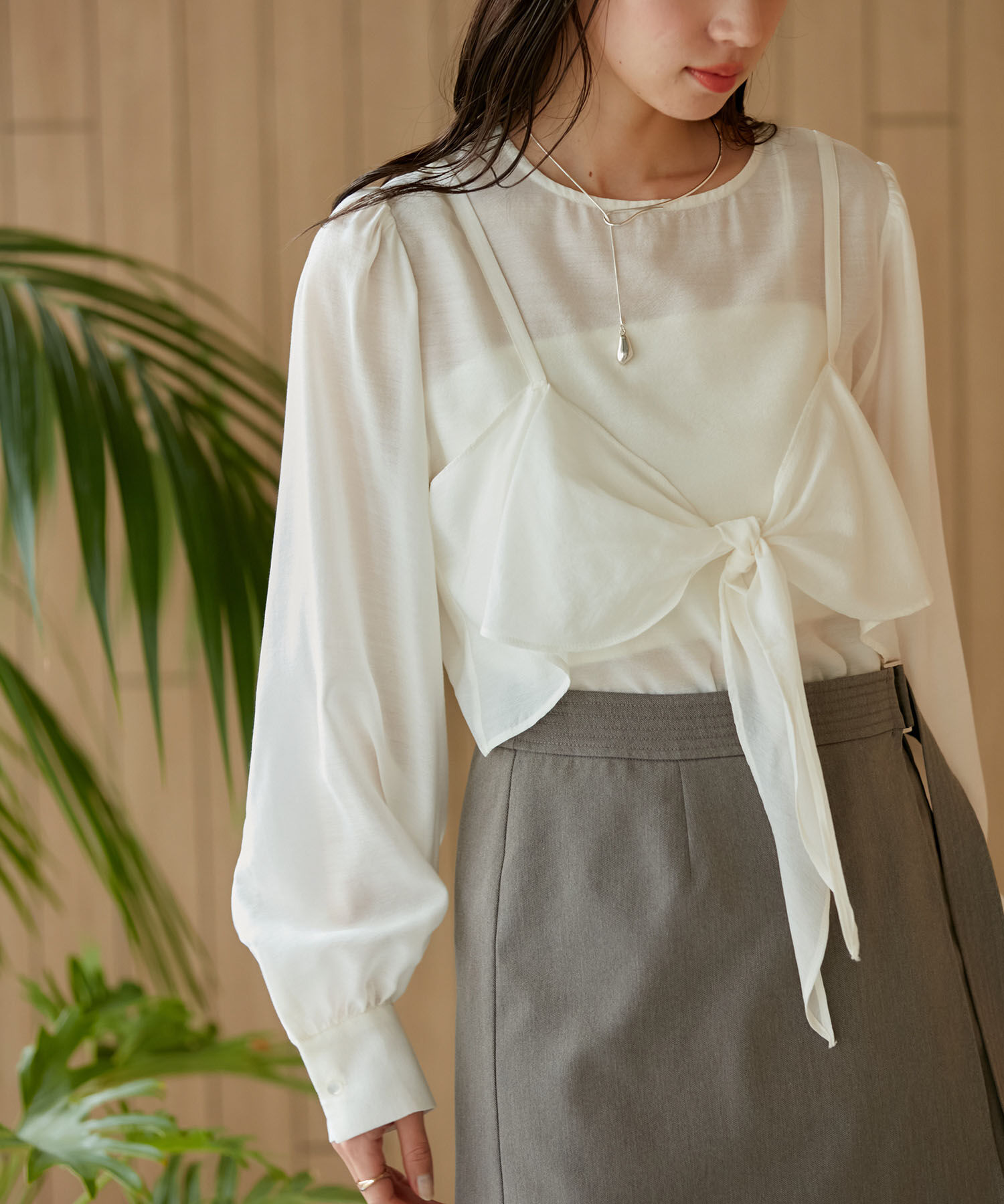 VIS「ビスチェドッキングシアーブラウス」|シャツ・ブラウス|