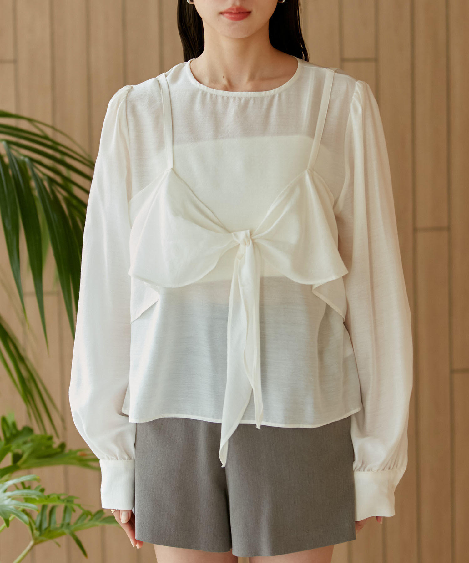 VIS「ビスチェドッキングシアーブラウス」|シャツ・ブラウス|