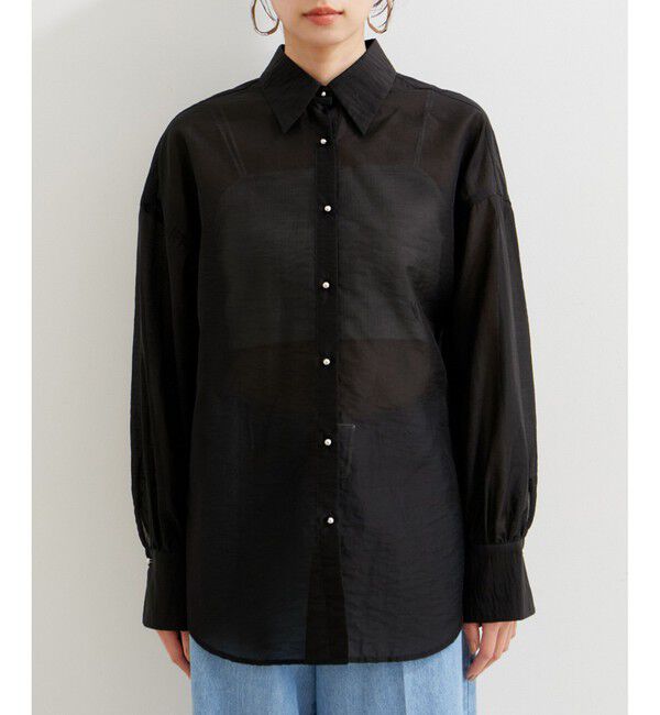 VIS「メタル釦シンプルシアーシャツ」|シャツ・ブラウス|