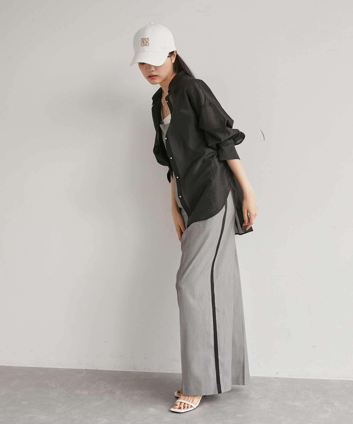 VIS「メタル釦シンプルシアーシャツ」|シャツ・ブラウス|