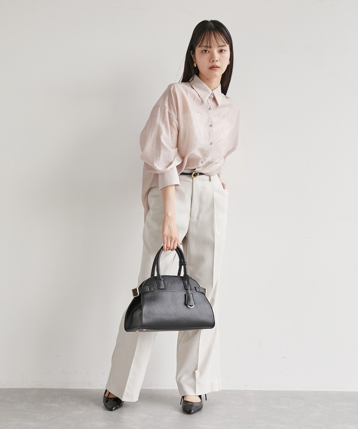 VIS「メタル釦シンプルシアーシャツ」|シャツ・ブラウス|