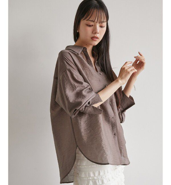 VIS「メタル釦シンプルシアーシャツ」|シャツ・ブラウス|