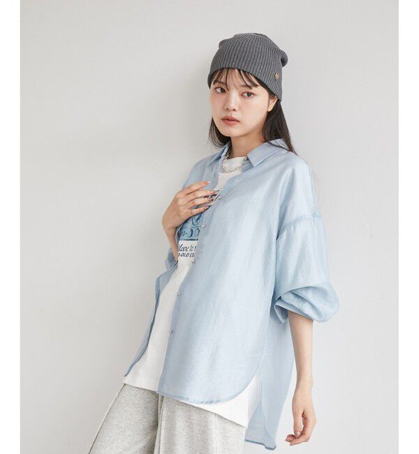 VIS「メタル釦シンプルシアーシャツ」|シャツ・ブラウス|