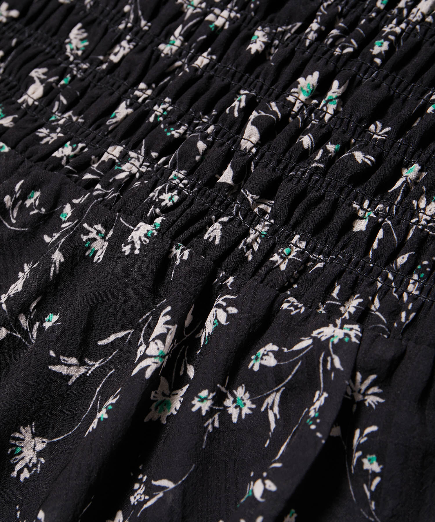 VIS「【セットアップ対応】花柄シャーリングロングスカート」|スカート|