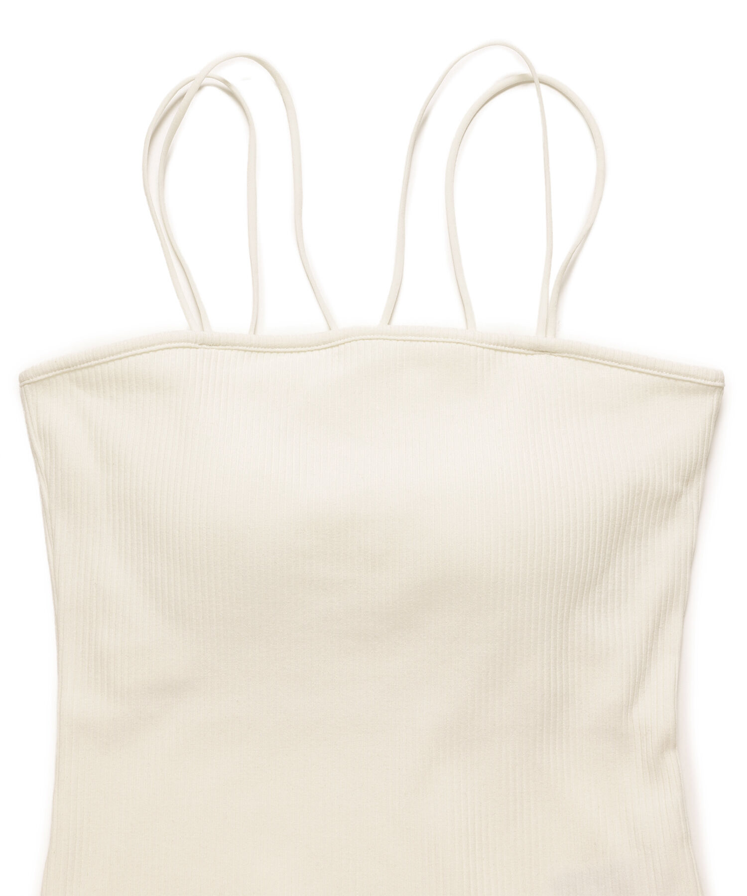 VIS「【選べる着丈】カップ付きロゴ刺繍Wストラップキャミソール【洗える】」|キャミソール|