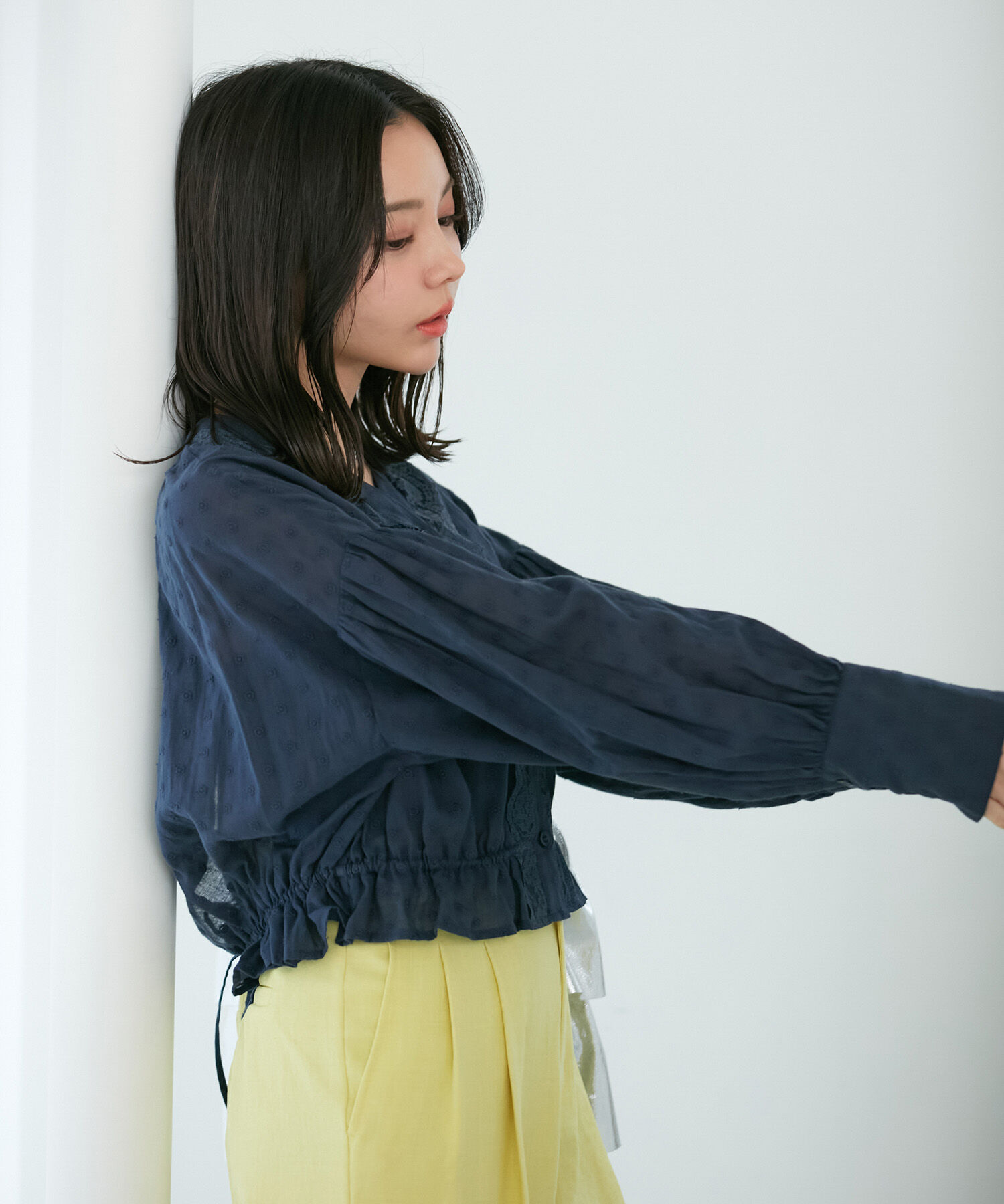 VIS「ドビーフラワーブラウス」|シャツ・ブラウス|