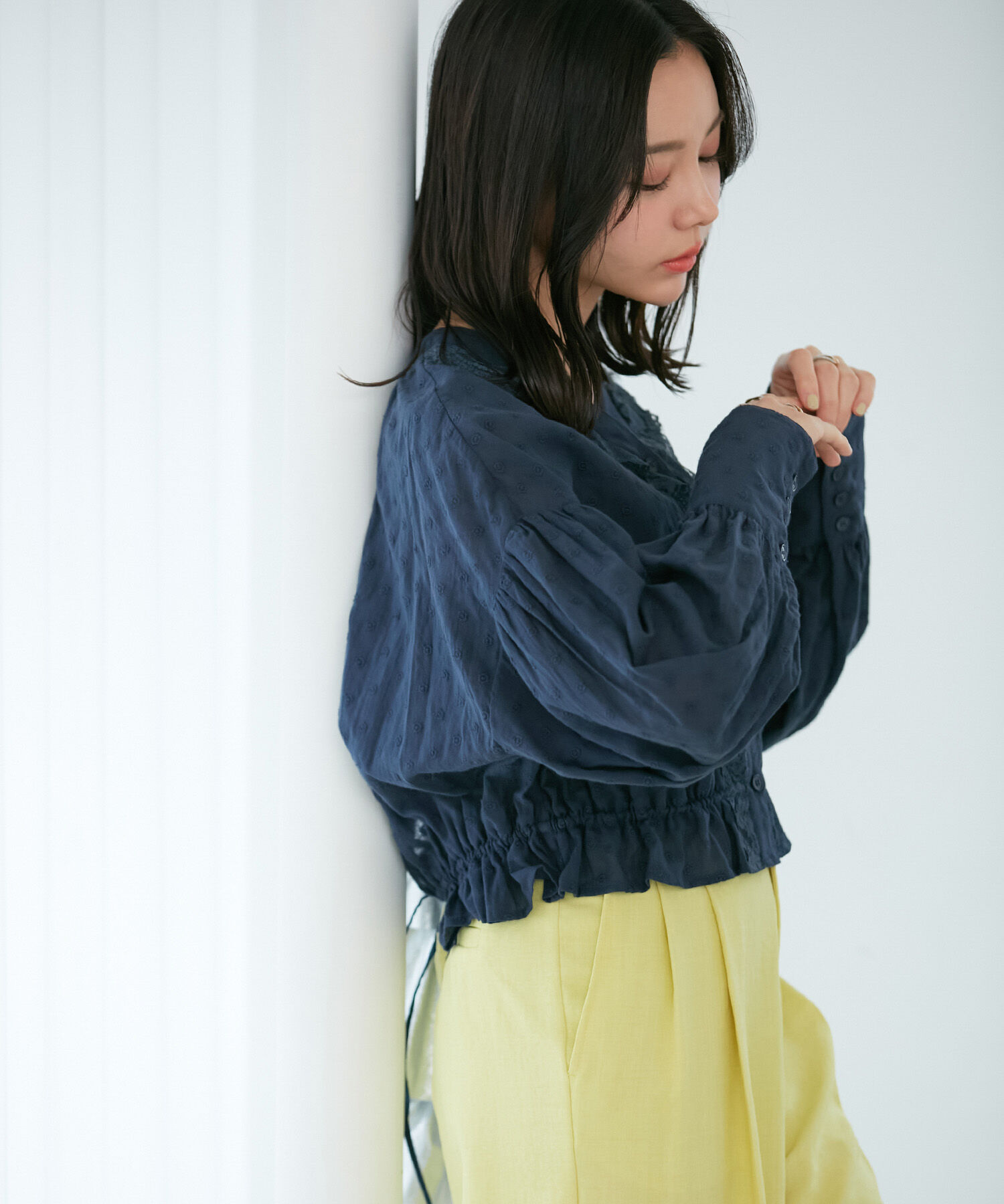 VIS「ドビーフラワーブラウス」|シャツ・ブラウス|