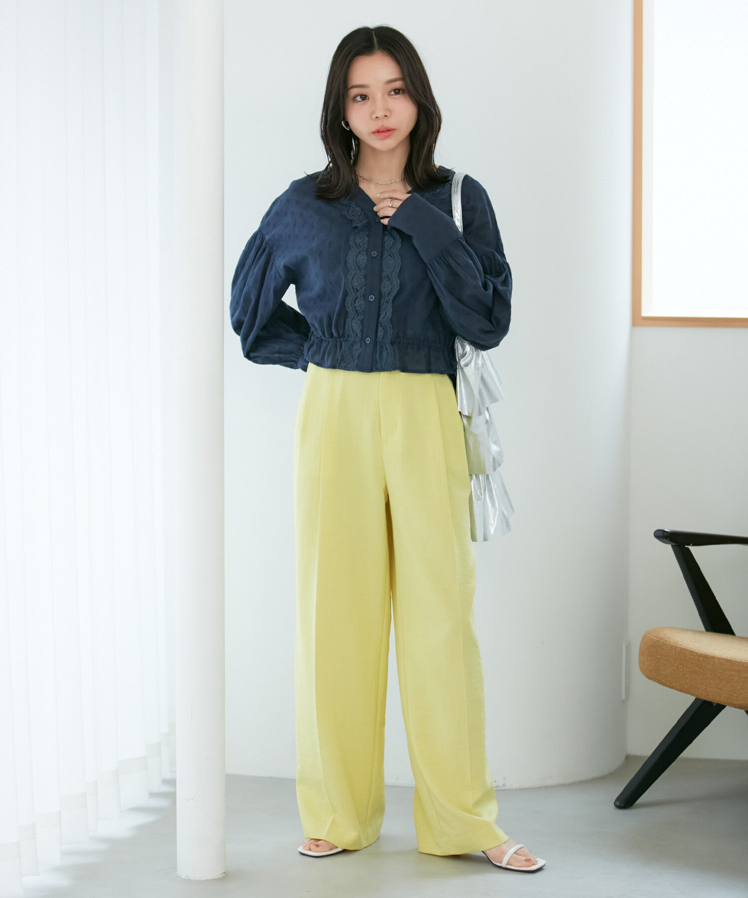 VIS「ドビーフラワーブラウス」|シャツ・ブラウス|