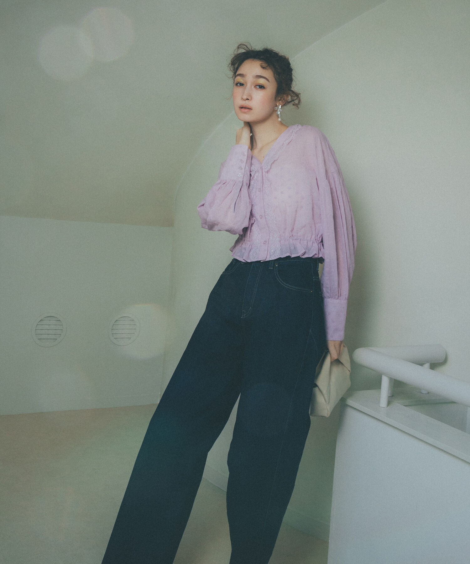 VIS「ドビーフラワーブラウス」|シャツ・ブラウス|