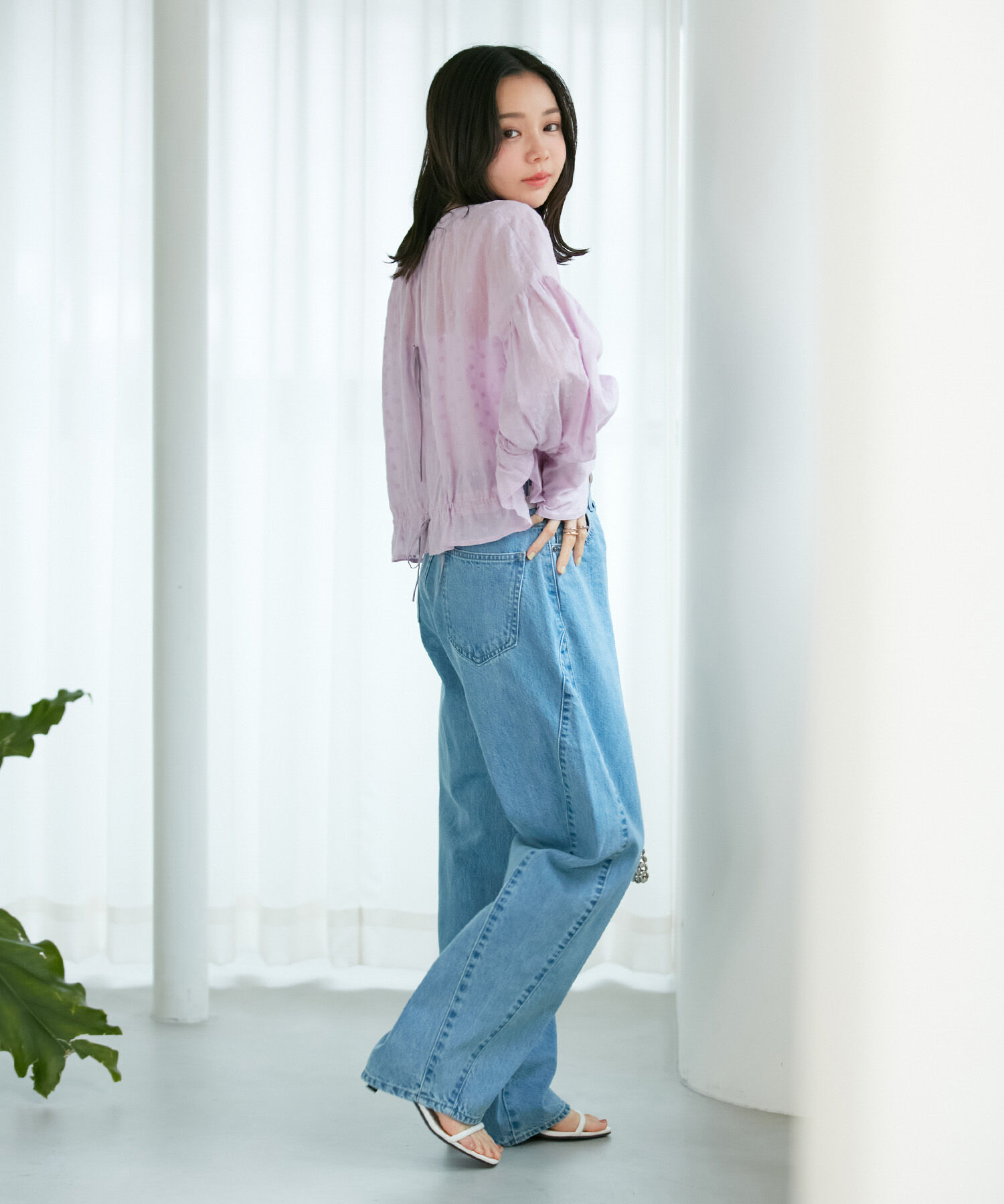 VIS「ドビーフラワーブラウス」|シャツ・ブラウス|