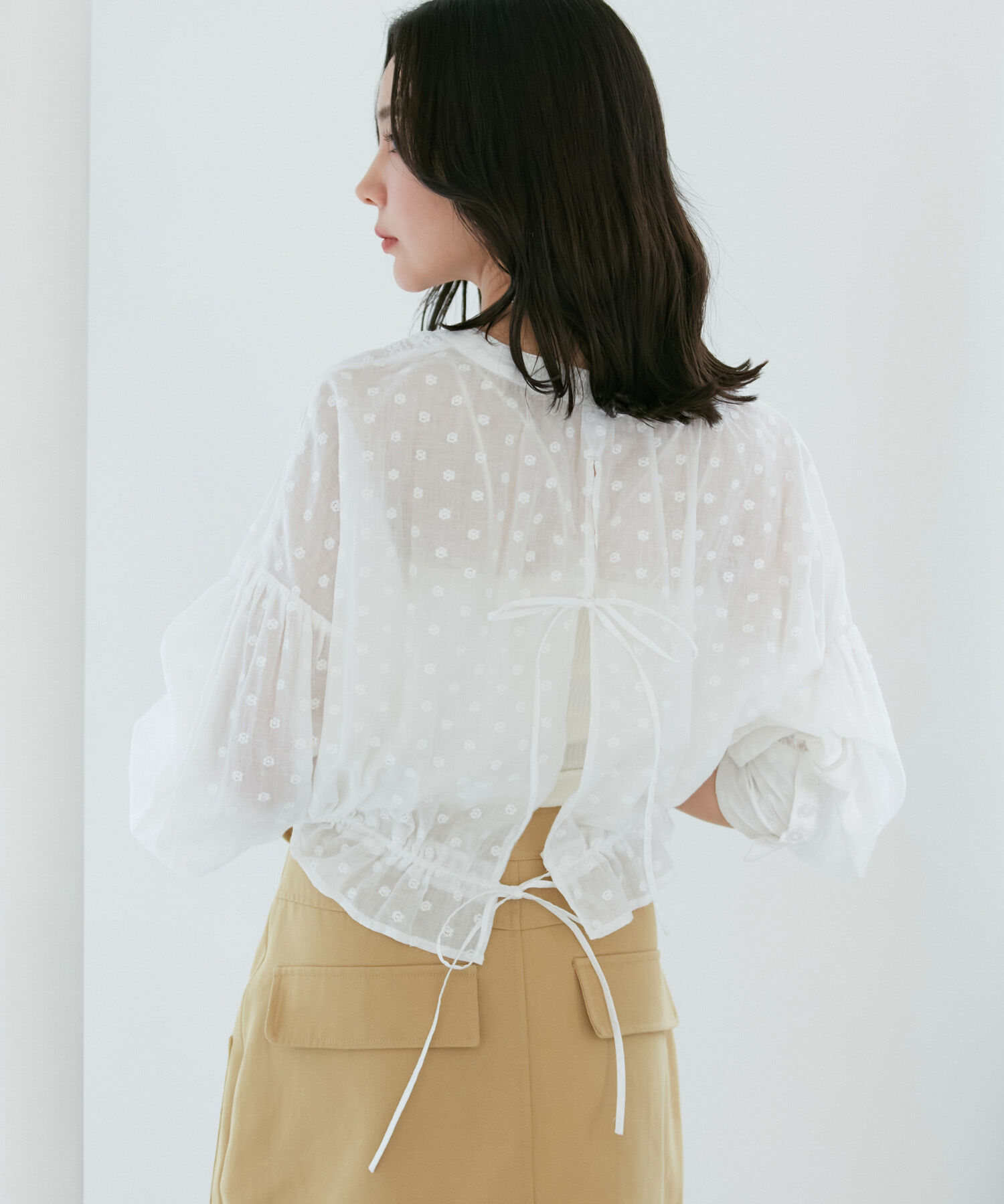 VIS「ドビーフラワーブラウス」|シャツ・ブラウス|