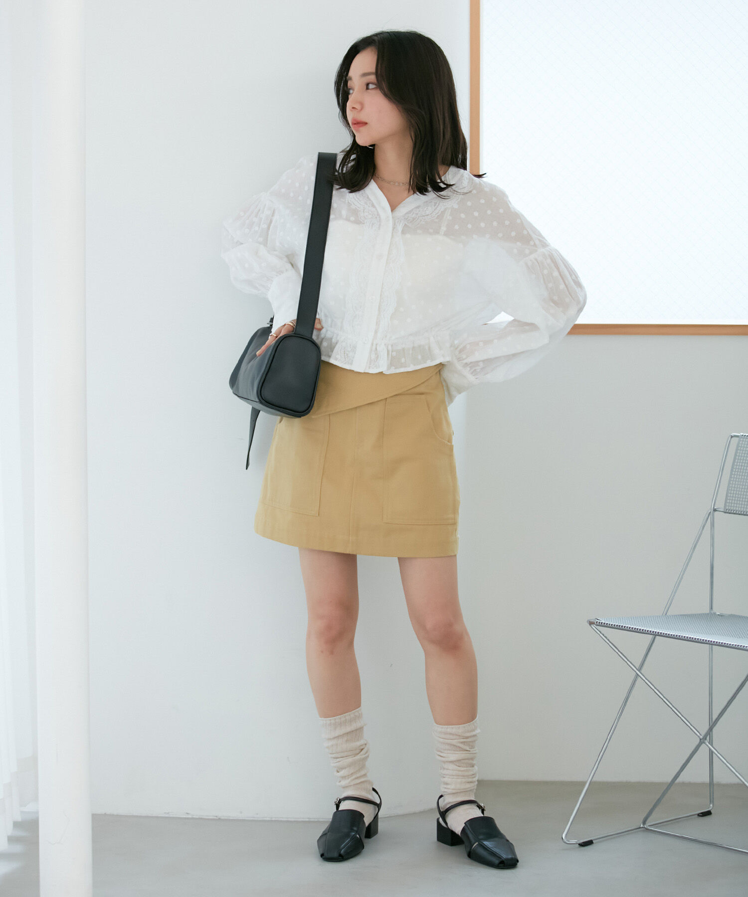 VIS「ドビーフラワーブラウス」|シャツ・ブラウス|