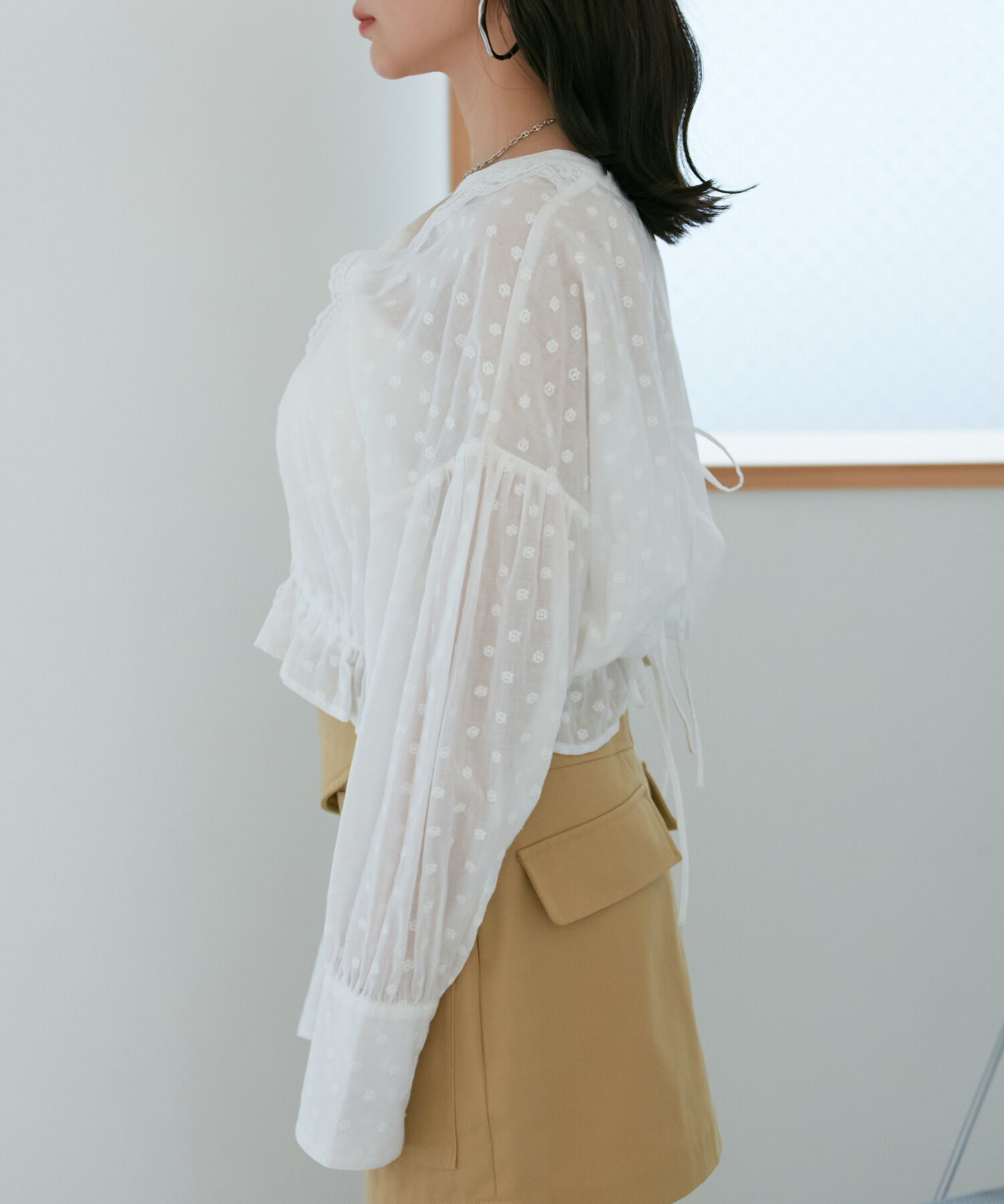 VIS「ドビーフラワーブラウス」|シャツ・ブラウス|