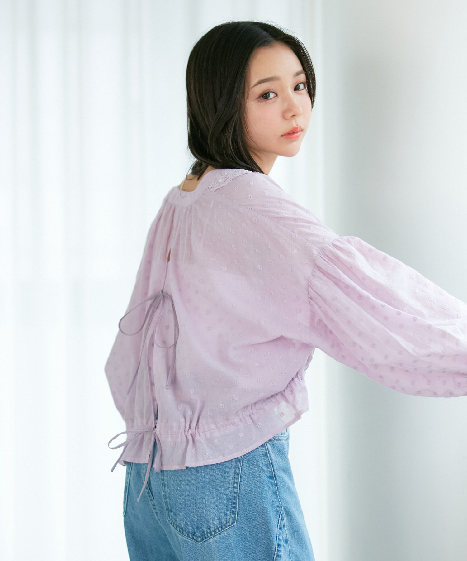 VIS「ドビーフラワーブラウス」|シャツ・ブラウス|