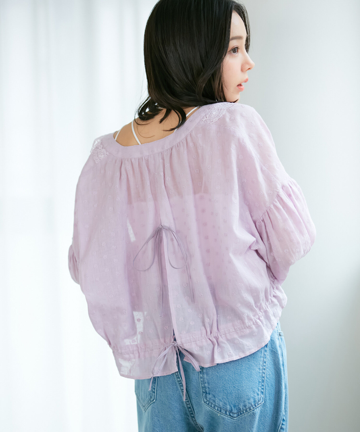 VIS「ドビーフラワーブラウス」|シャツ・ブラウス|