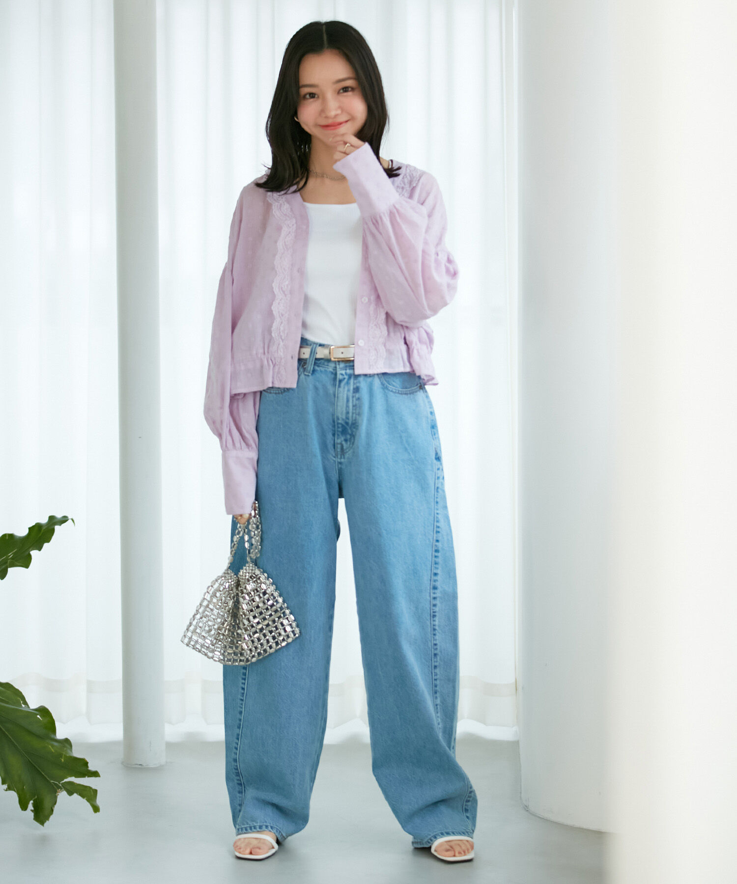 VIS「ドビーフラワーブラウス」|シャツ・ブラウス|