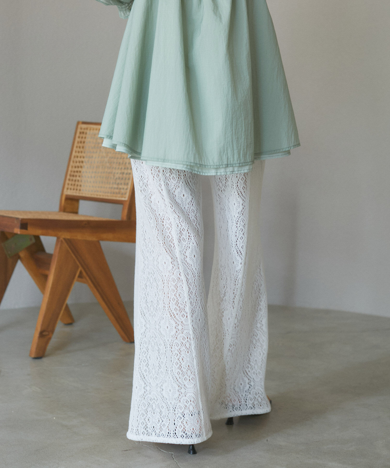 VIS「【洗える】セミフレアレースパンツ」|その他|