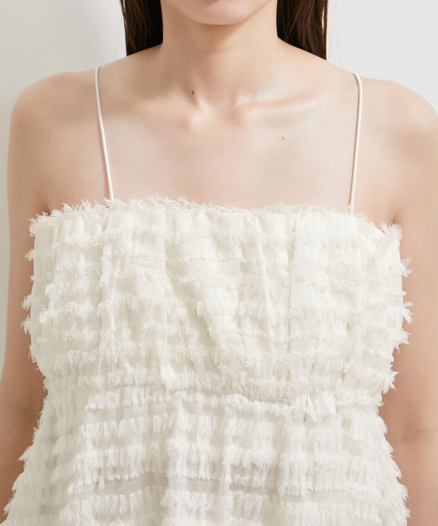 VIS「【洗える】フリンジジャガードビスチェ」|キャミソール|