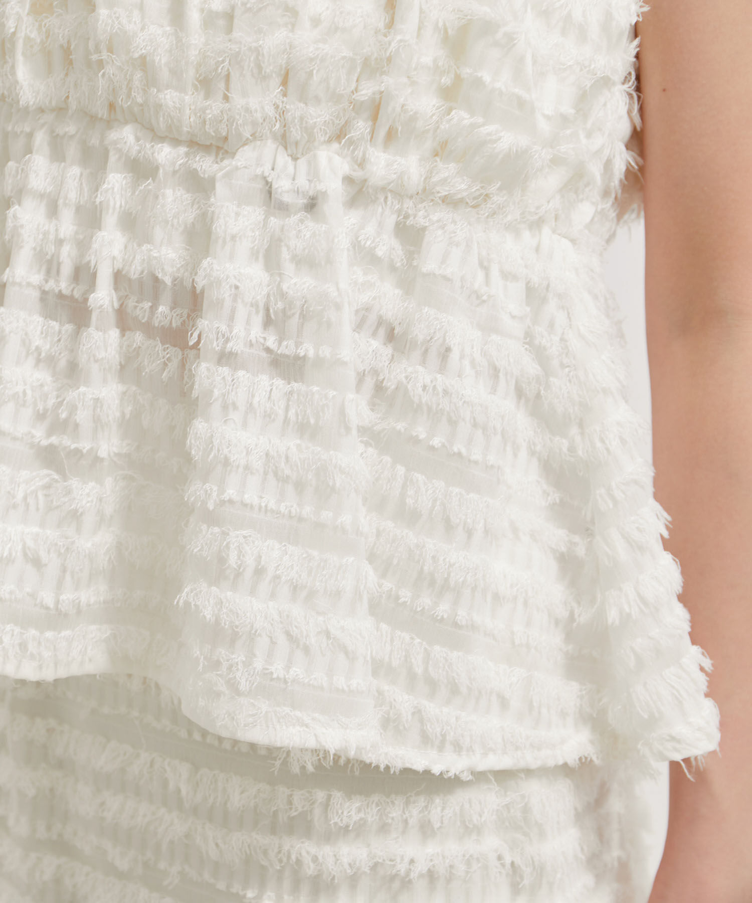 VIS「【洗える】フリンジジャガードビスチェ」|キャミソール|