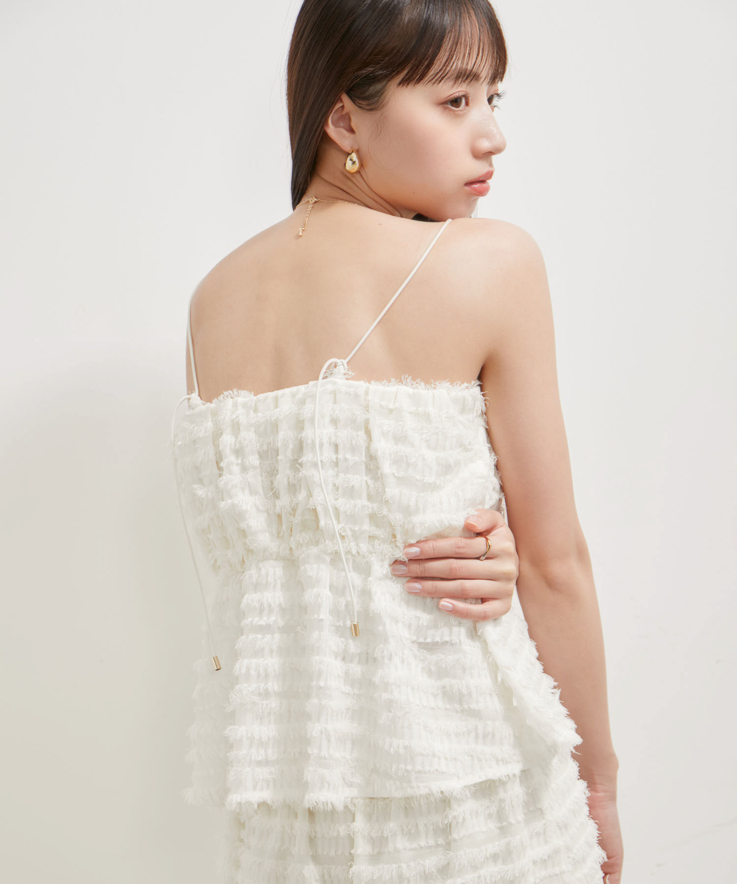 VIS「【洗える】フリンジジャガードビスチェ」|キャミソール|