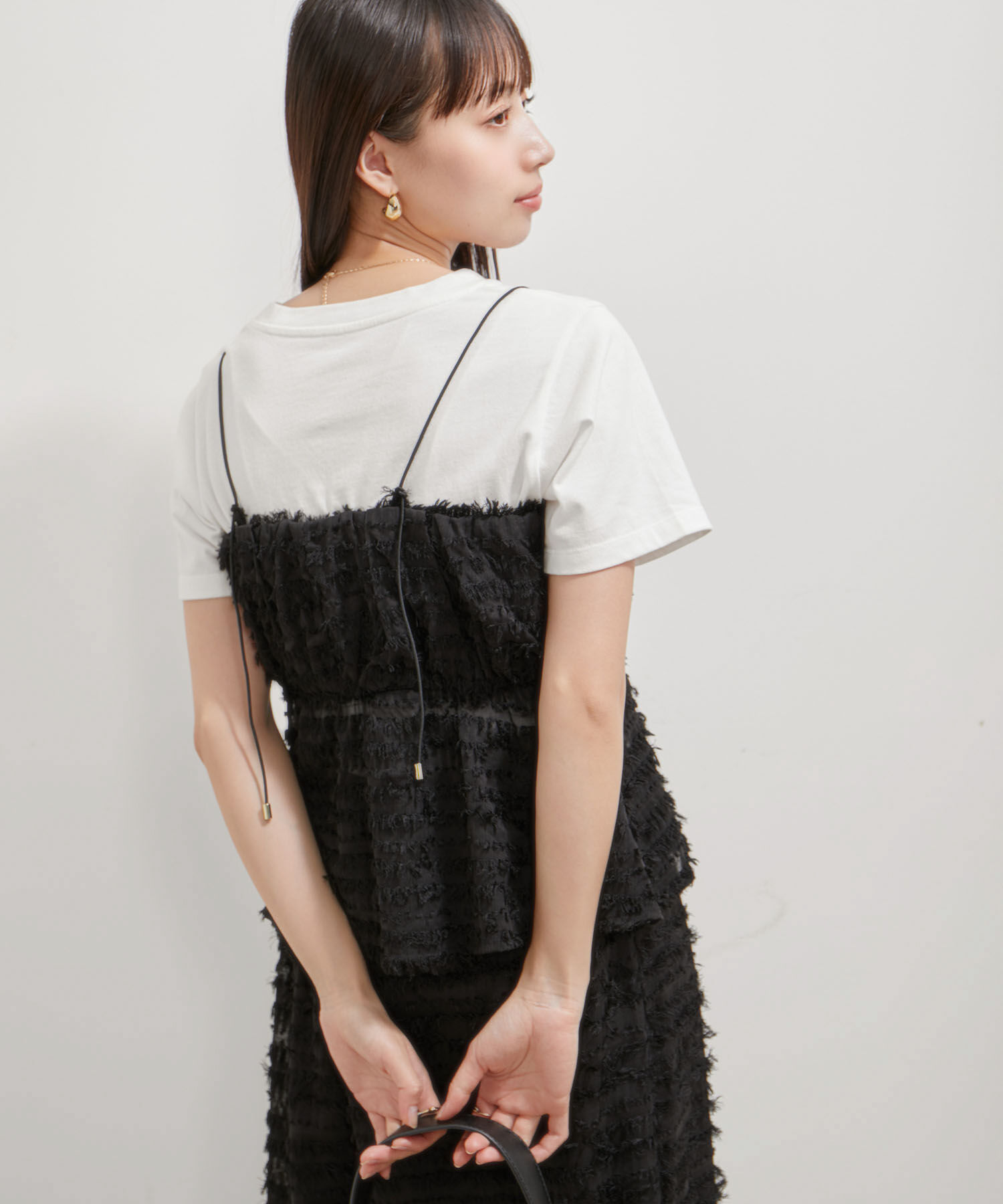 VIS「【洗える】フリンジジャガードビスチェ」|キャミソール|