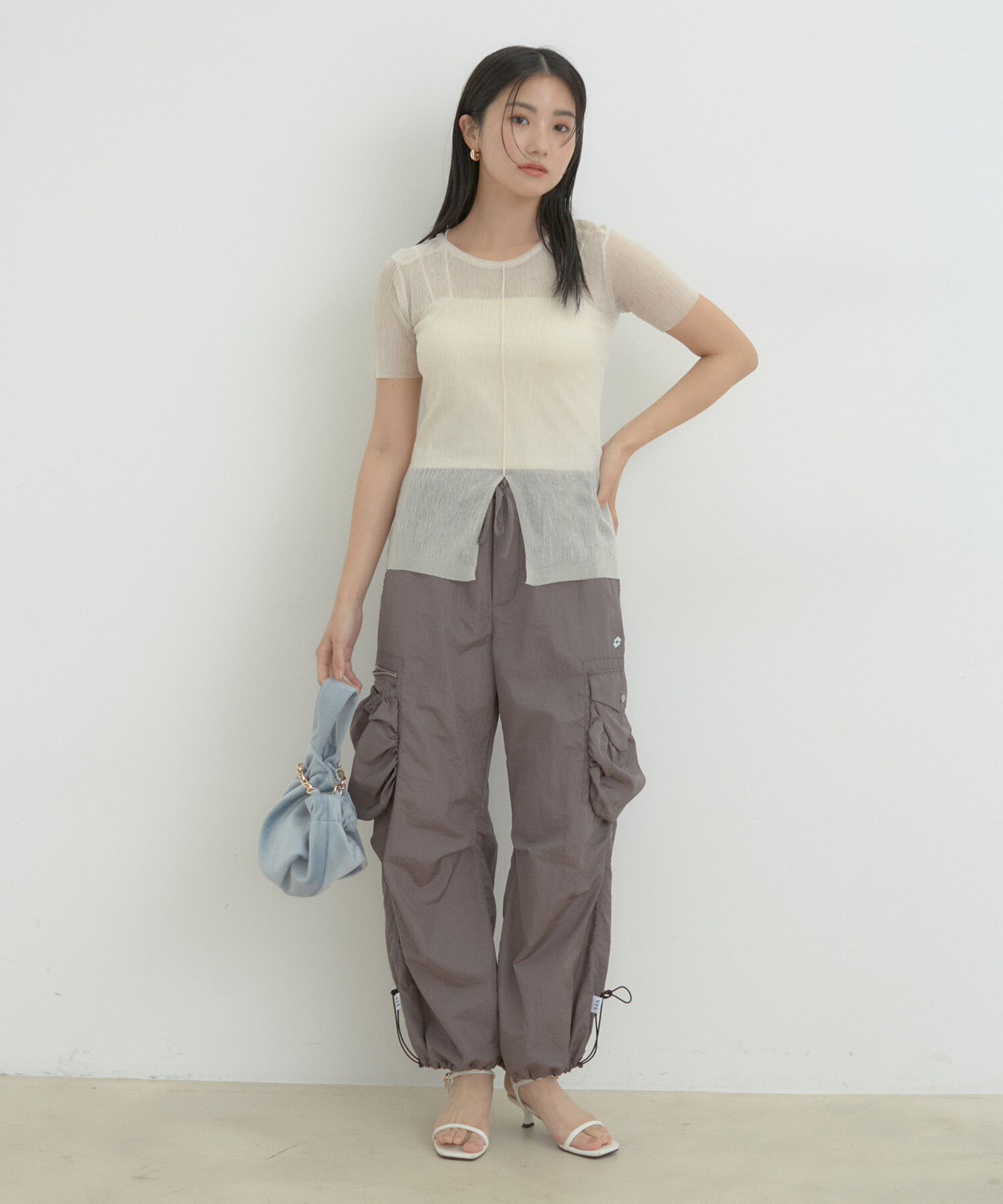 VIS「【洗える】裾スリットシアーニットプルオーバー」|ニット・セーター|