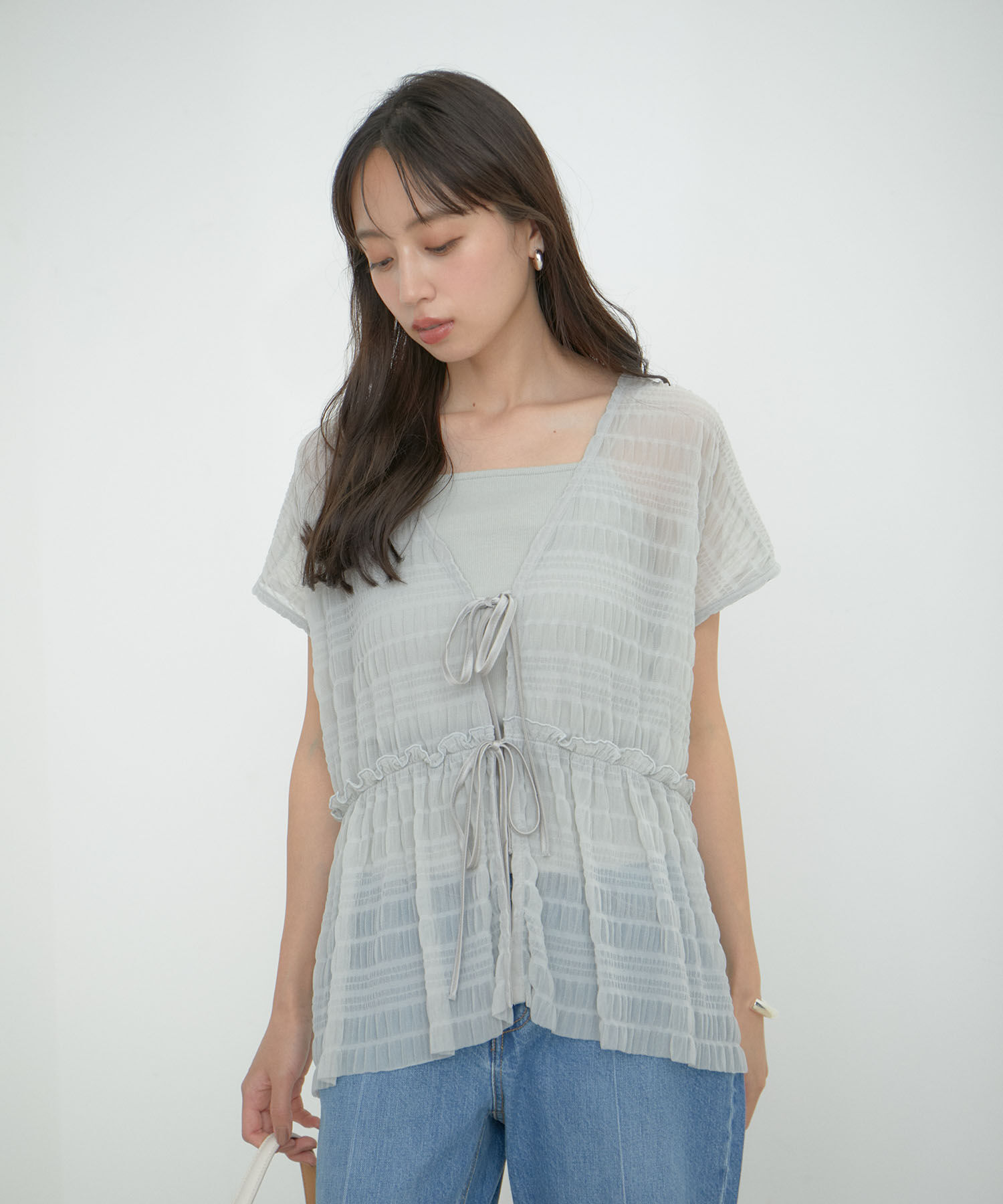 VIS「【SET】シャーリングカーデ&times;キャミアンサンブル【洗える】」|その他|