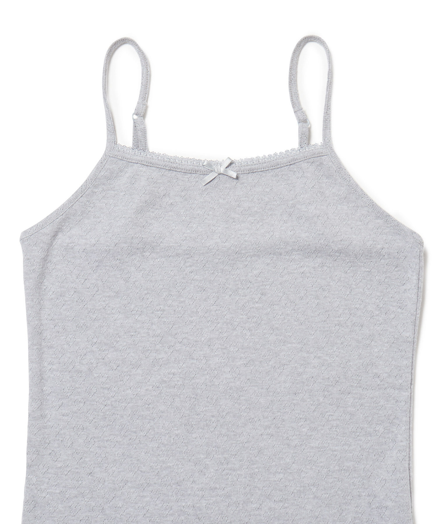 VIS「【洗える】プチリボン付きパターンメッシュキャミソール」|キャミソール|