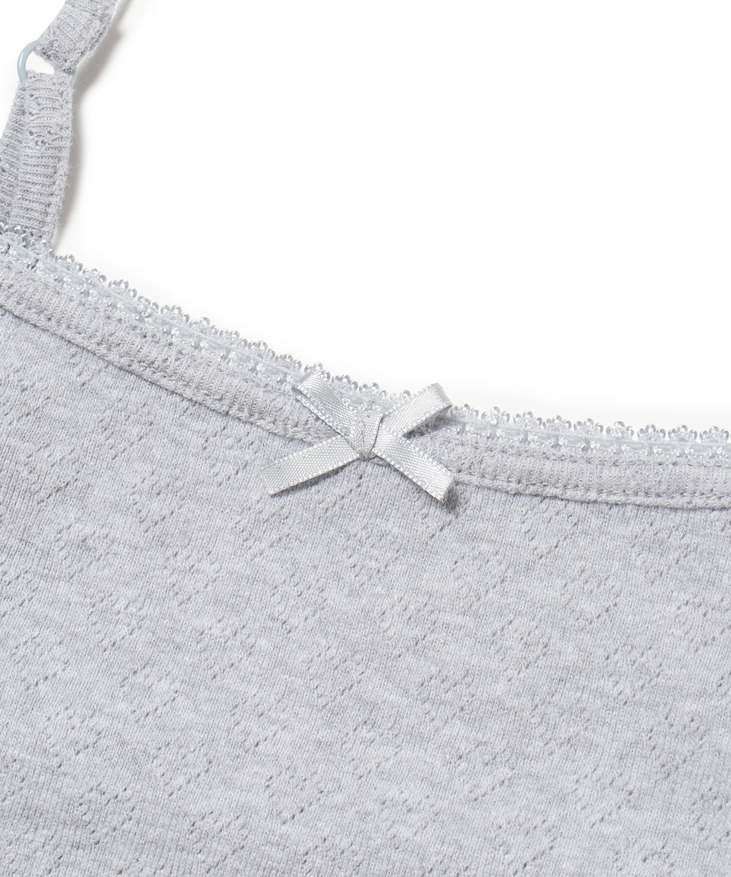 VIS「【洗える】プチリボン付きパターンメッシュキャミソール」|キャミソール|