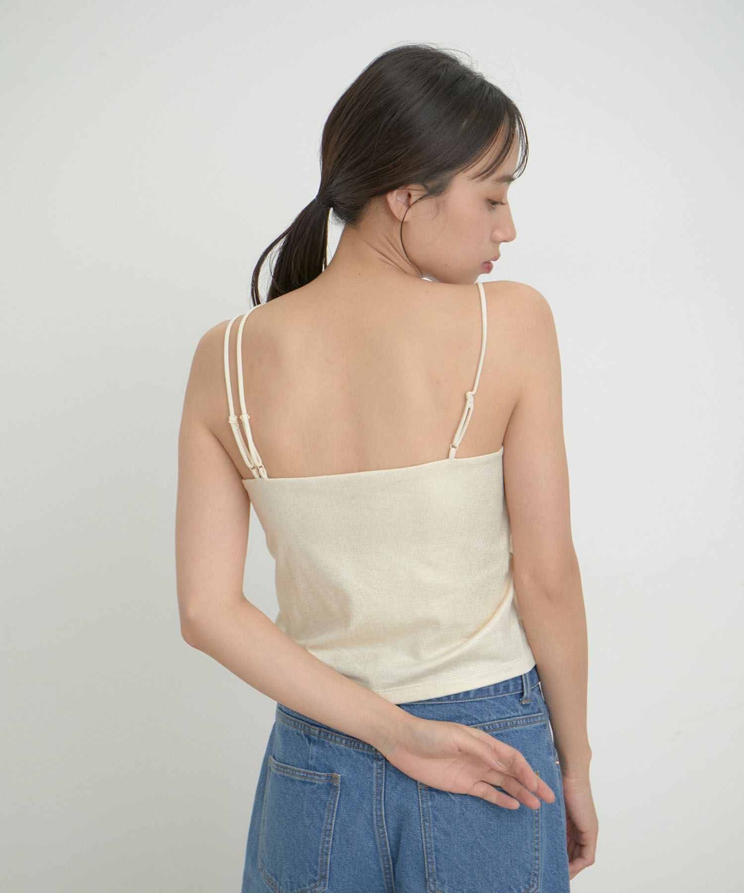 VIS「【洗える】箔プリントカップ付きキャミソール」|キャミソール|