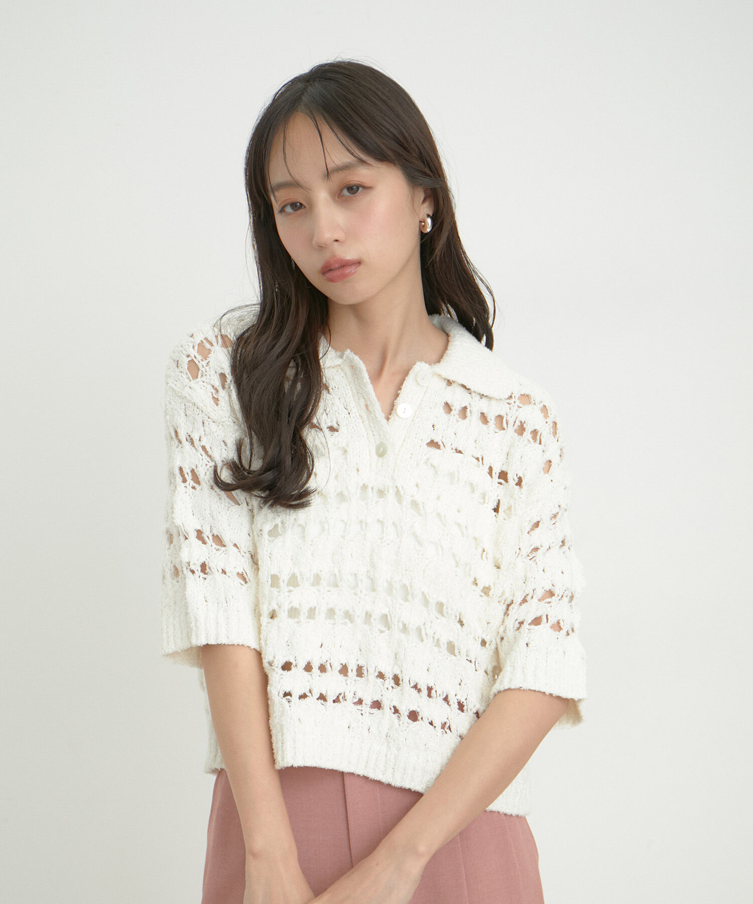 VIS「ファンシーヤーンニットポロ」|その他|