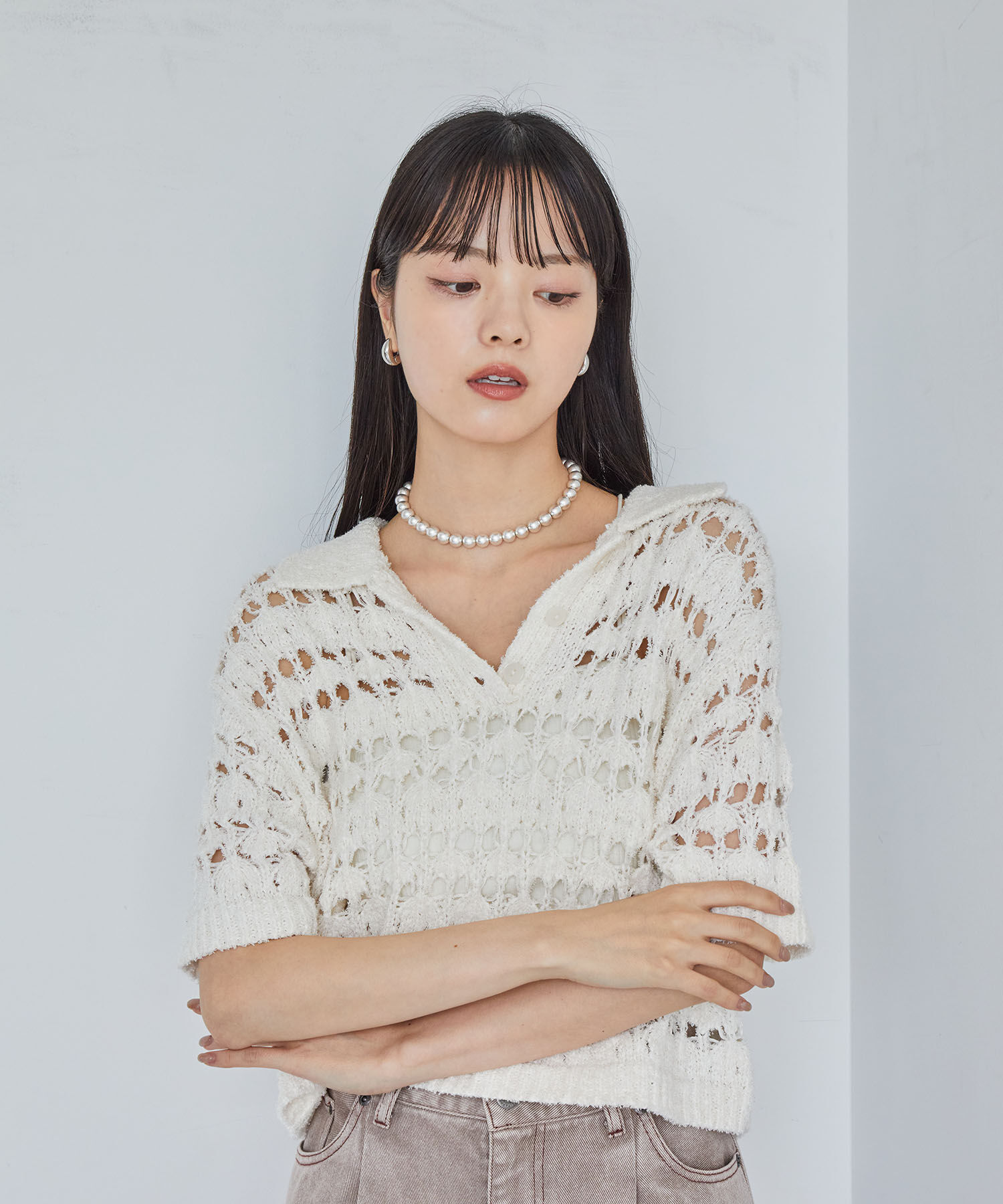 VIS「ファンシーヤーンニットポロ」|その他|