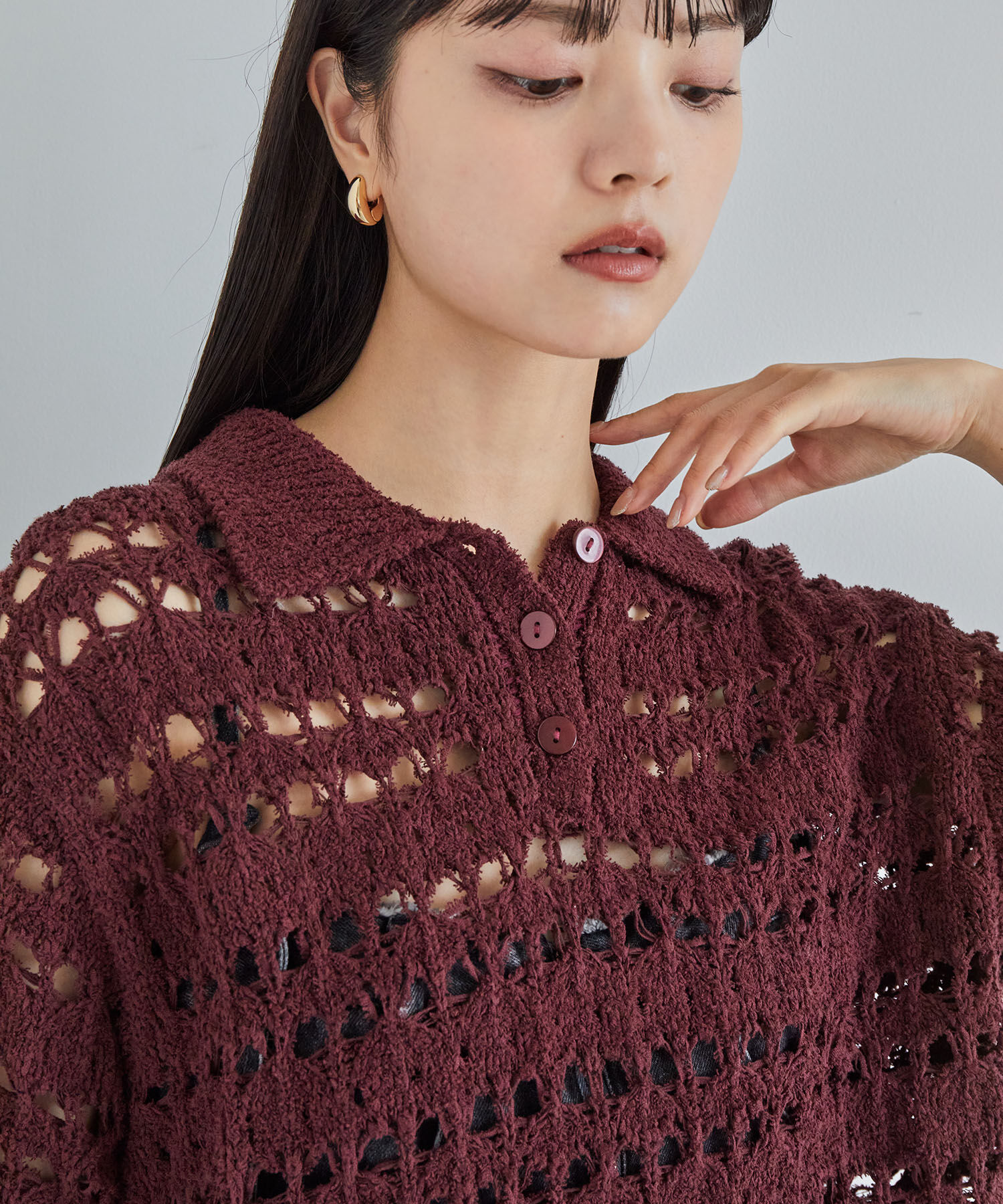 VIS「ファンシーヤーンニットポロ」|その他|