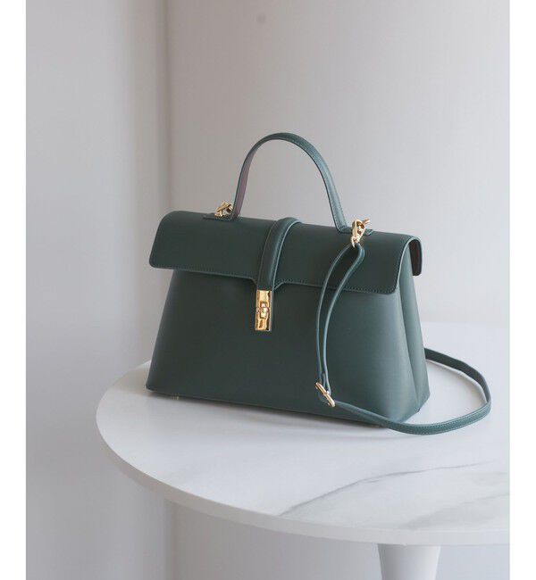 VIS「ひねり金具ワンハンドルバッグ/2WAY,軽量」|ハンドバッグ|モスグリーン(32)