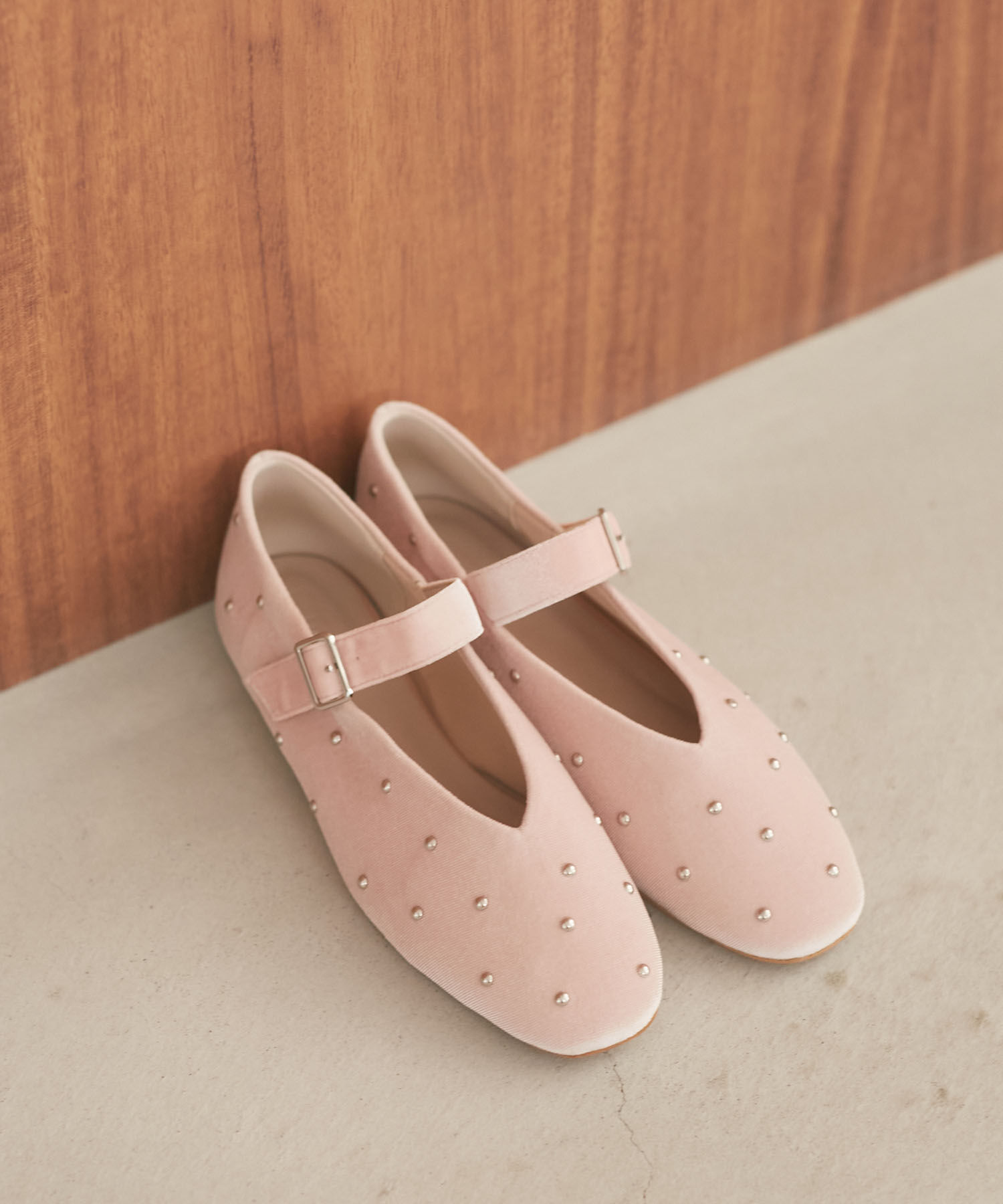 Juze「スタッズメリージェーン」|バレエシューズ|ピンク(63)
