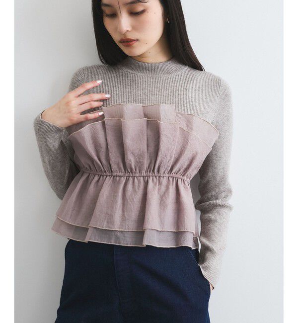 VIS「旬なレイヤードスタイルが叶う！ビスチェドッキングニット/洗える」|ニット・セーター|ライトグレー(08)