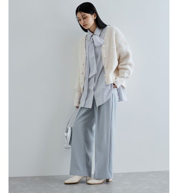 VIS「パールボタンVネック片畦ニットカーディガン」|カーディガン|