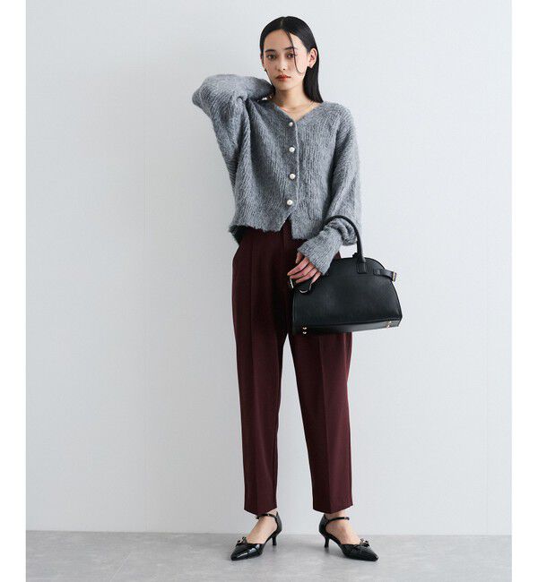 VIS「パールボタンVネック片畦ニットカーディガン」|カーディガン|